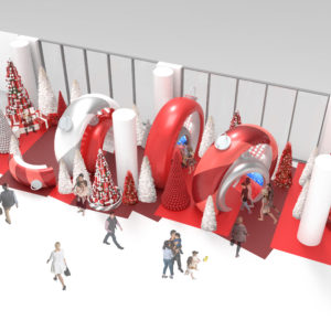 3d Ornament Rings Holiday Set Render