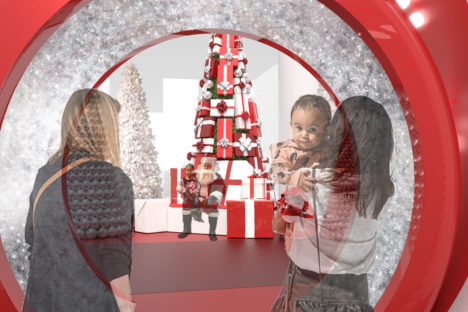 3d Ornament Rings Holiday Set Render