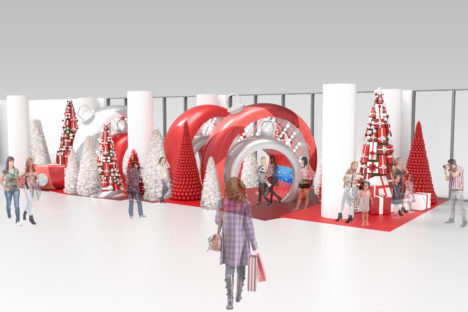 3d Ornament Rings Holiday Set Render