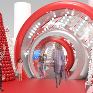 3d Ornament Rings Holiday Set Render