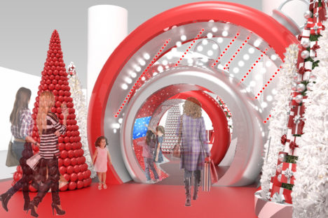 3d Ornament Rings Holiday Set Render