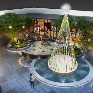 Century City The terrace lounge Exterior Tree 3d Rendering