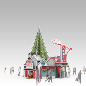 Chesterfield House Holiday Set 3d Rendering