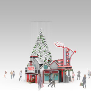 Chesterfield House Holiday Set 3d Rendering