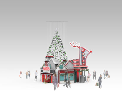 Chesterfield House Holiday Set 3d Rendering