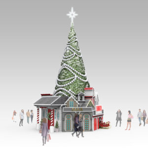 Chesterfield House Holiday Set 3d Rendering