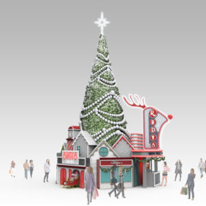 Chesterfield House Holiday Set 3d Rendering