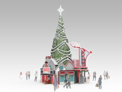 Chesterfield House Holiday Set 3d Rendering