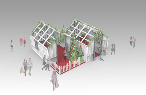Clay Terrace 3d Holiday Set Rendering