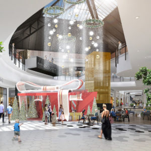 Montclair Place Center Court Holiday Set 3d Rendering