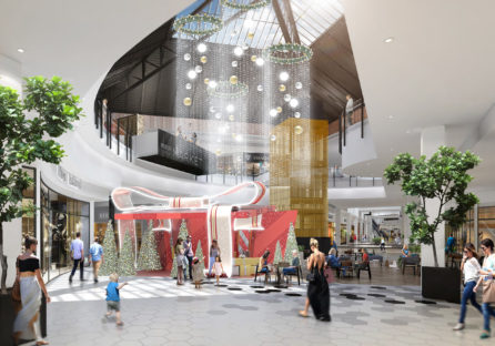 Montclair Place Center Court Holiday Set 3d Rendering