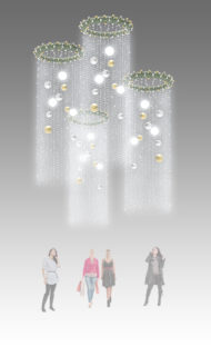 Montclair Place Overhead Chandelier 3d Rendering