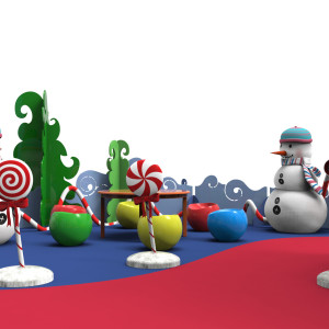 North Dakota 3d Holiday Set Rendering