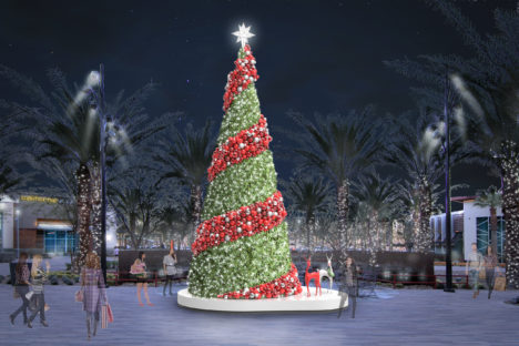 Summerlin Holiday Chalet House Holiday Set Exterior Tree 3d Rendering