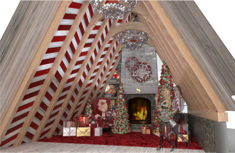 Summerlin Holiday Chalet House Holiday Set 3d Rendering