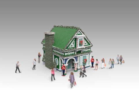 Veranda House Holiday Set 3d Rendring