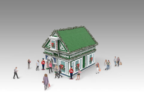 Veranda House Holiday Set 3d Rendring