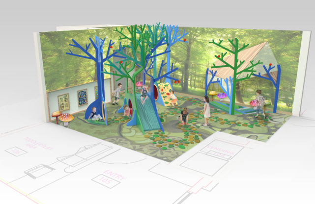 Tree Forest Playarea 3d Rendering