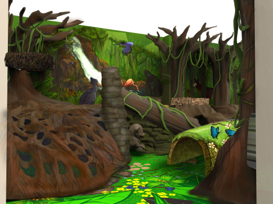 Urban Jungle Playarea 3d Rendering