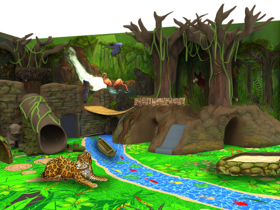 Urban Jungle Playarea 3d Rendering