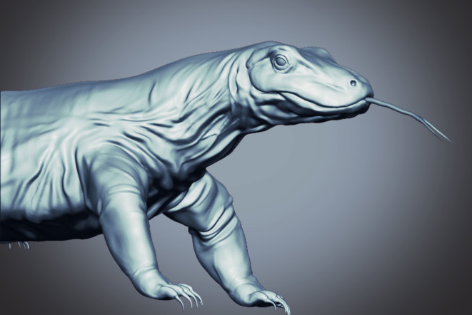 komodo dragon 3d Rendering