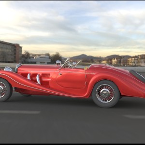 mercedez 540 3d Rendering