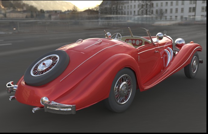 mercedez 540 3d Rendering