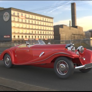 mercedez 540 3d Rendering