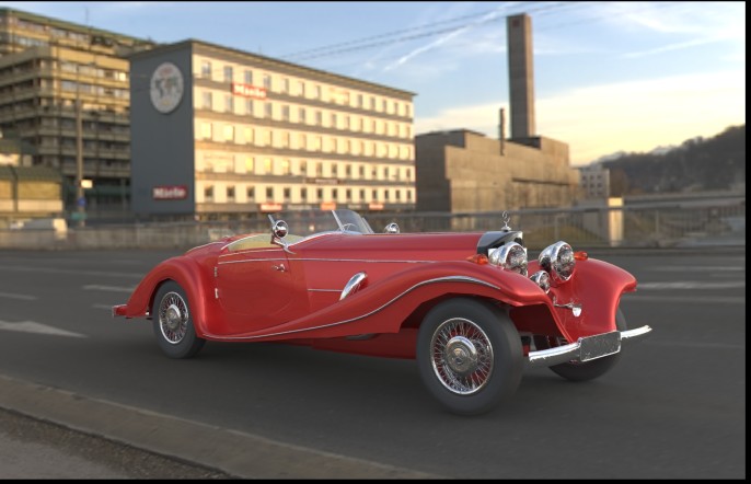 mercedez 540 3d Rendering