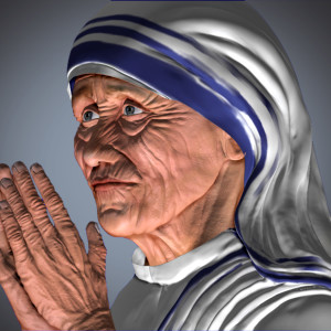 mother teressa 3d Rendering