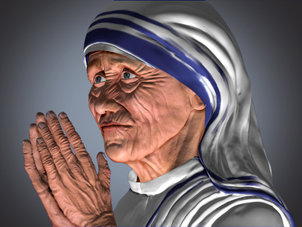mother teressa 3d Rendering