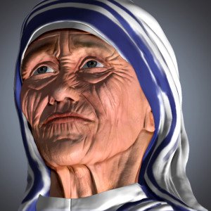 mother teressa 3d Rendering