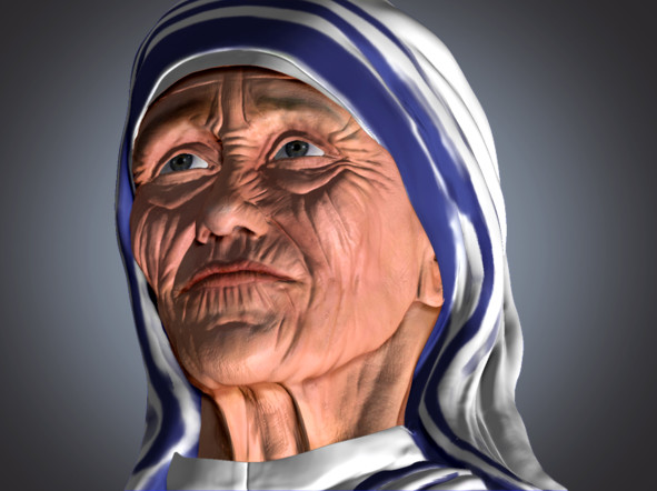 mother teressa 3d Rendering