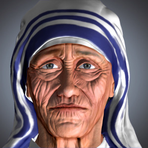 mother teressa 3d Rendering
