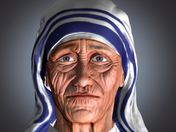 mother teressa 3d Rendering