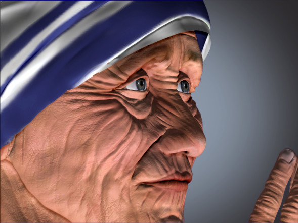 mother teressa 3d Rendering