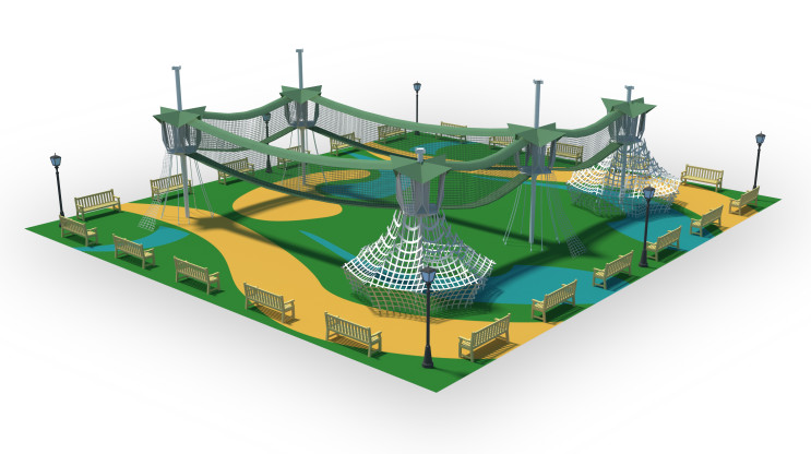 skywalk Playarea 3d Rendering